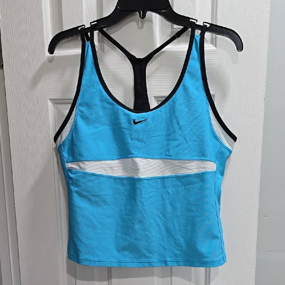 Nike Blue and White Workout Tank Woman's Size XL